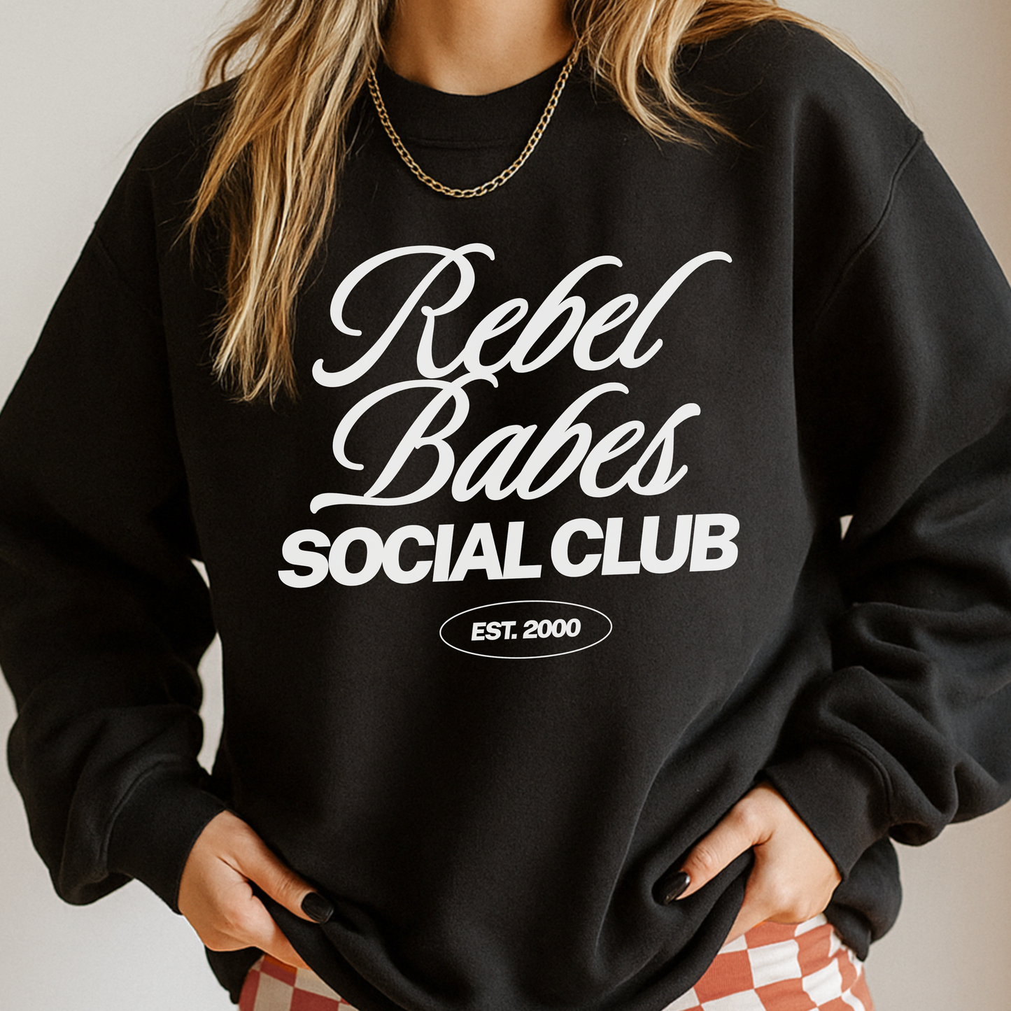 Rebel Babes Social Club Crewneck BLACK|| MADE TO ORDER ||