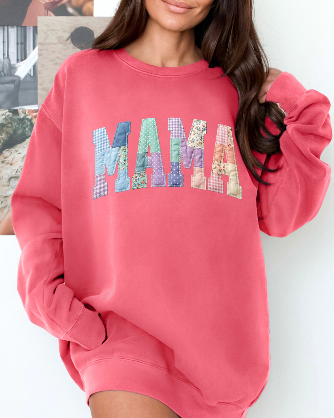 Faux Patch MAMA CC graphic crewneck || MADE TO ORDER ||