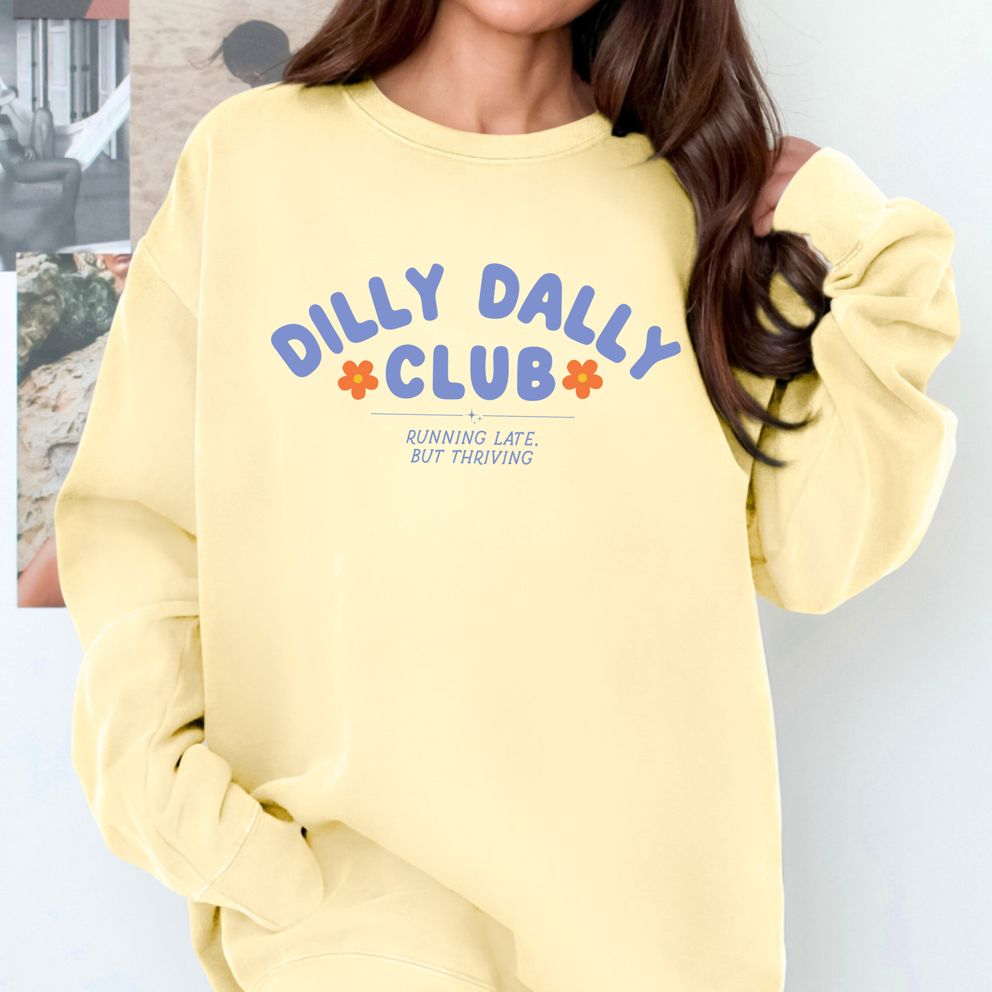 Dilly Dally Club CC Crewneck Butter Yellow || MADE TO ORDER ||