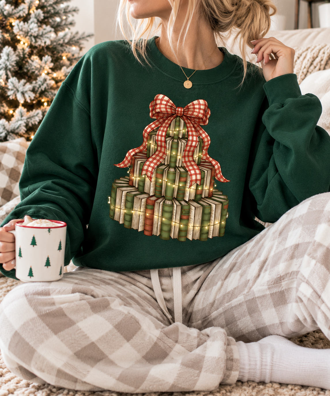 Holiday Book Stack Crewneck || MADE TO ORDER ||