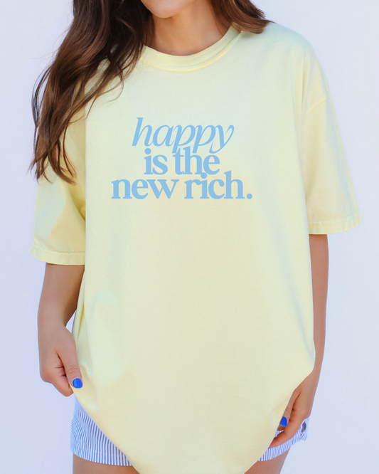 Happy is the New Rich CC graphic tee || MADE TO ORDER ||