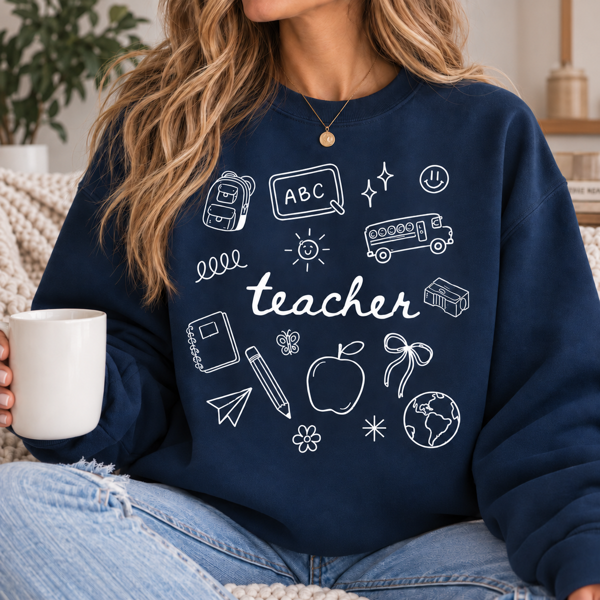 Teacher Doodle Crewneck || MADE TO ORDER ||