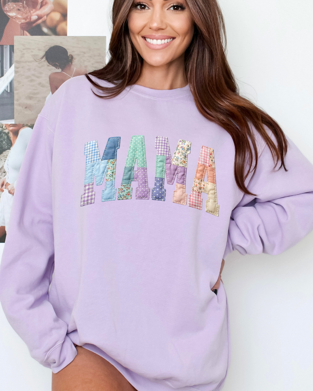 Faux Patch MAMA CC graphic crewneck || MADE TO ORDER ||