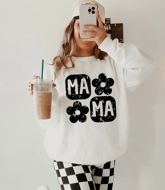 Black and White Mama Crewneck || MADE TO ORDER ||