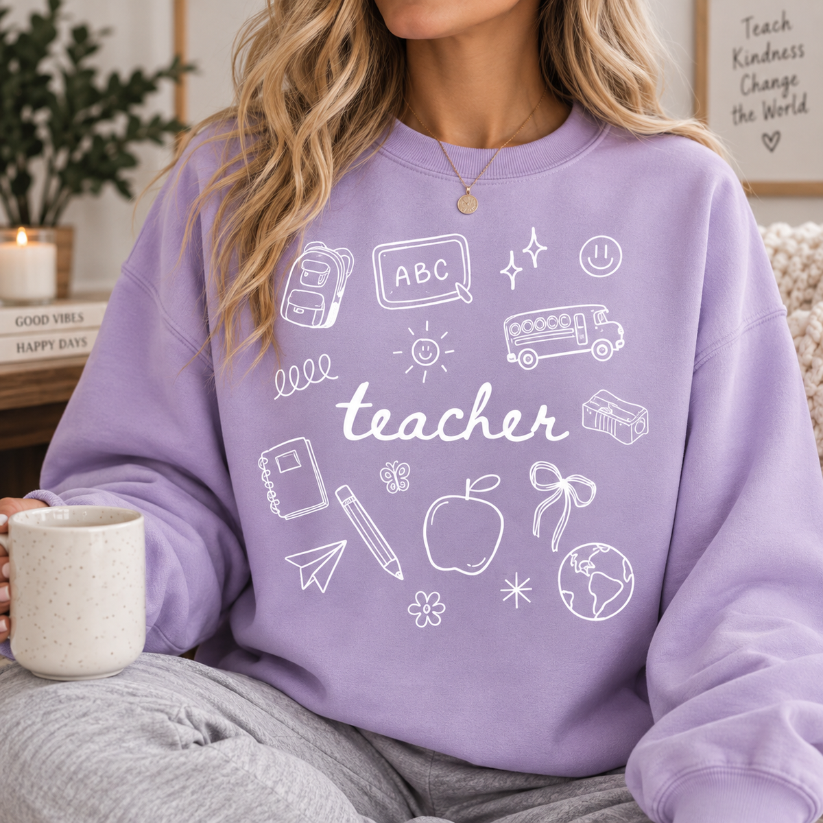 Teacher Doodle Crewneck || MADE TO ORDER ||