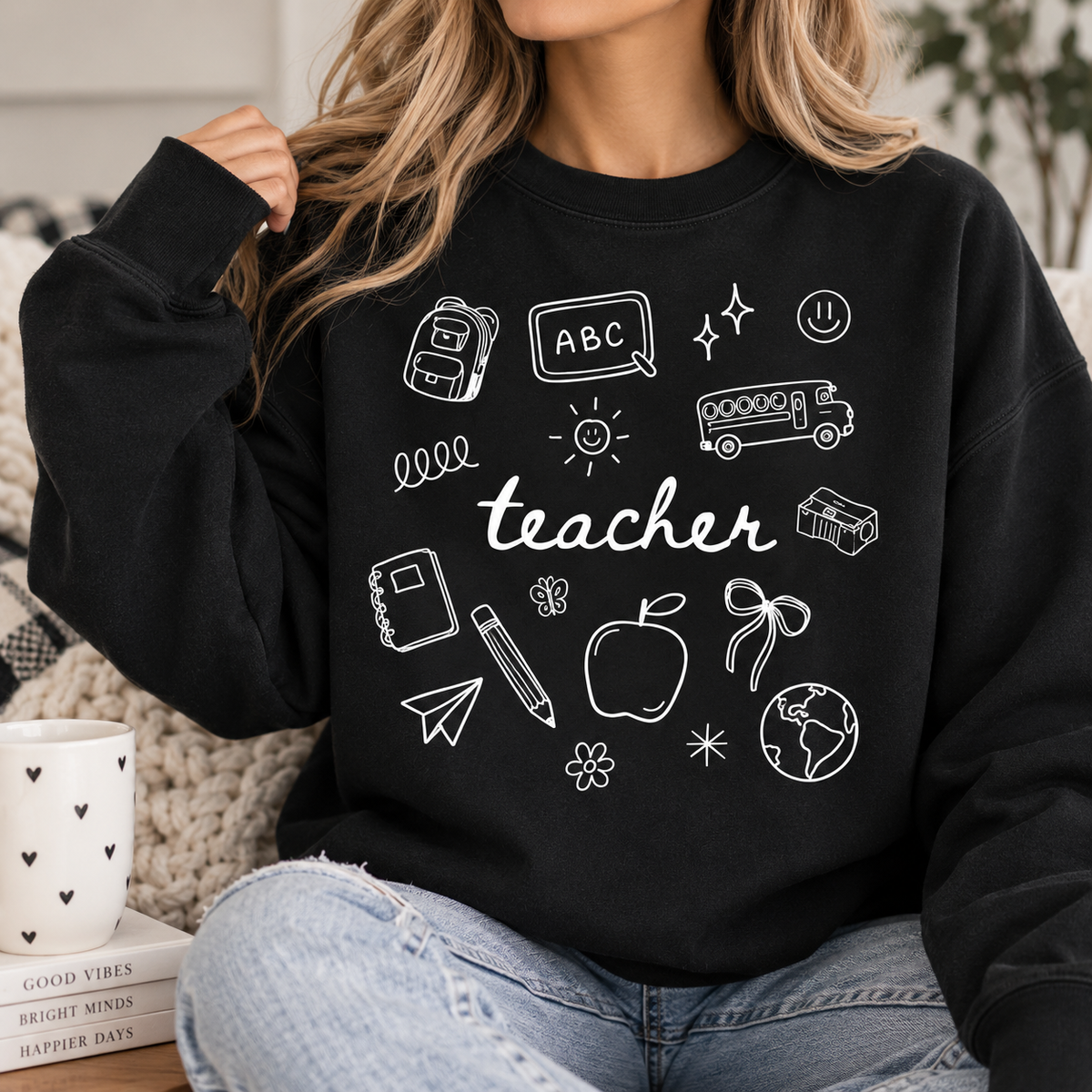 Teacher Doodle Crewneck || MADE TO ORDER ||
