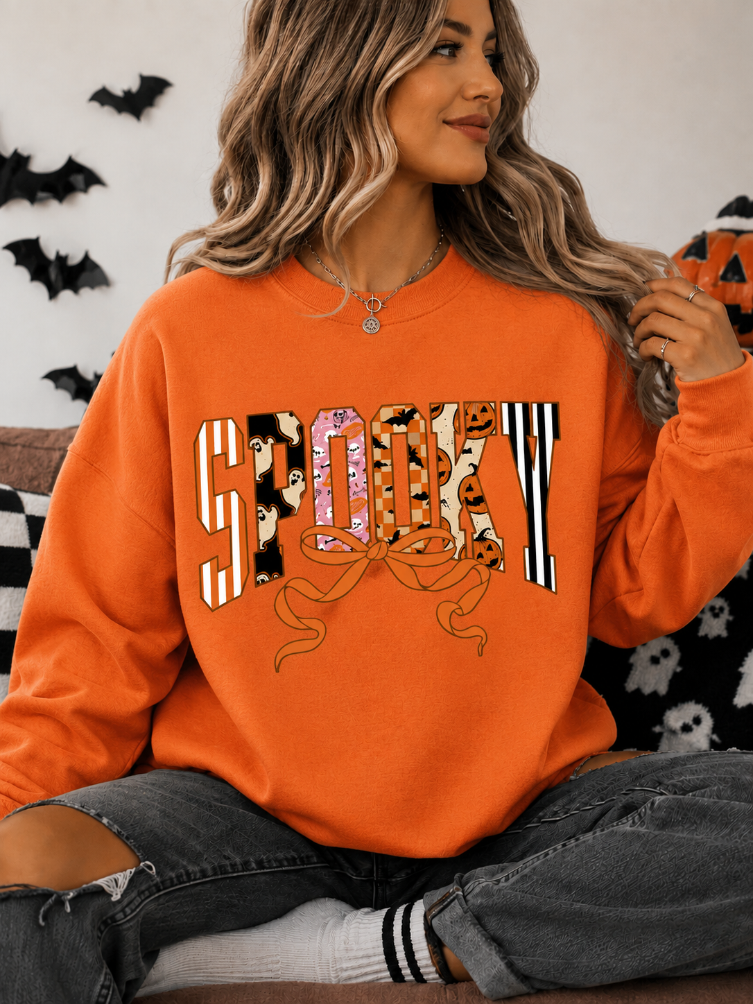 Spooky Bow Crewneck || MADE TO ORDER ||