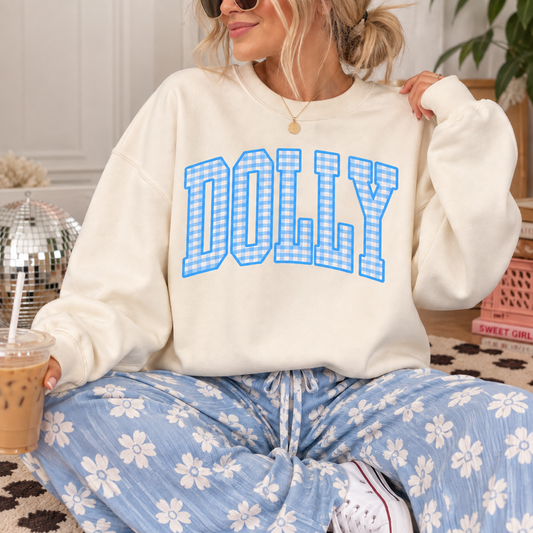 Dolly Blue Gingham Crewneck / Tee || MADE TO ORDER ||
