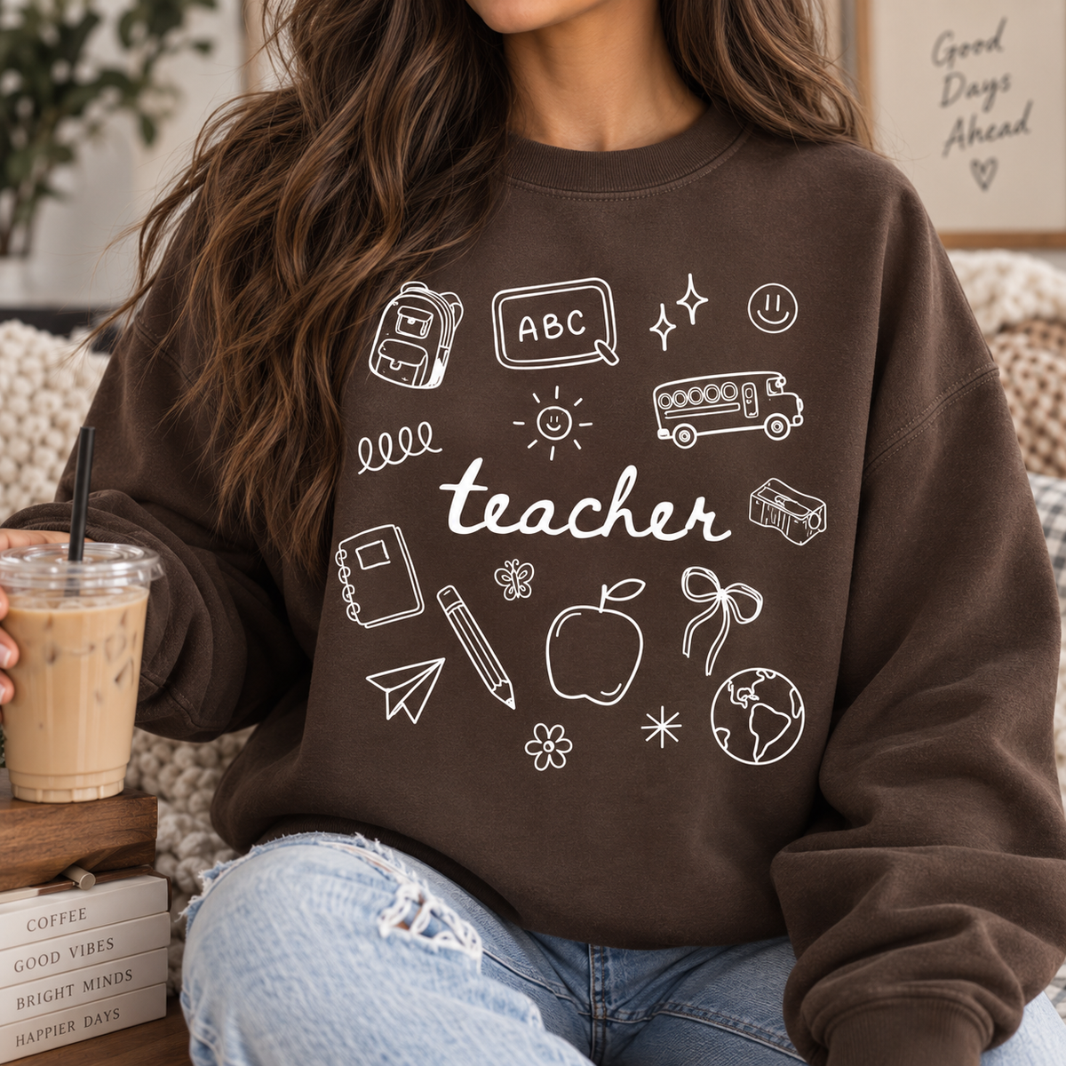 Teacher Doodle Crewneck || MADE TO ORDER ||