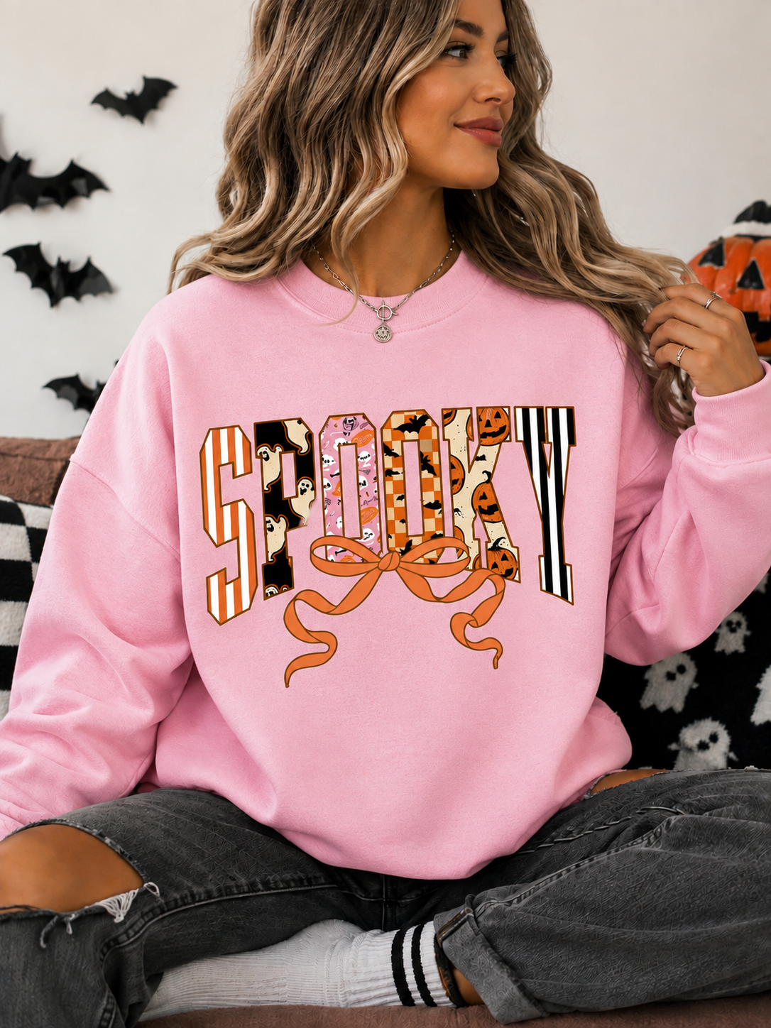 Spooky Bow Crewneck || MADE TO ORDER ||