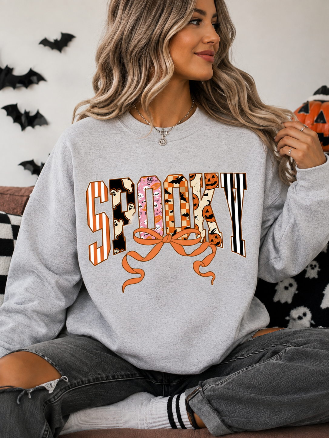 Spooky Bow Crewneck || MADE TO ORDER ||