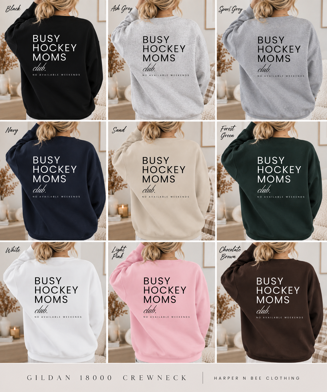 Busy Hockey Mom Crewneck || MADE TO ORDER ||