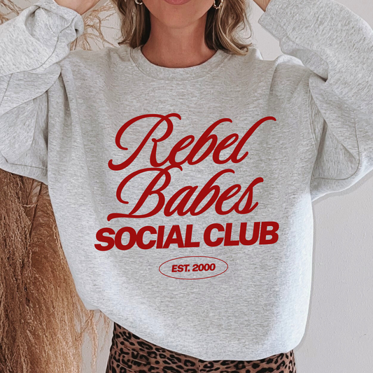 Rebel Babes Social Club Crewneck Ash || MADE TO ORDER ||