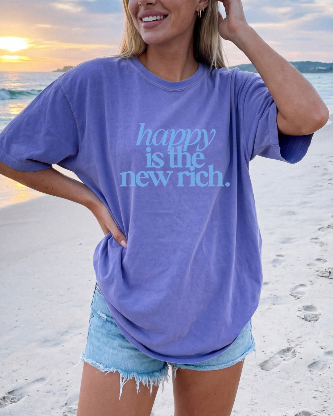 Happy is the New Rich CC graphic tee || MADE TO ORDER ||