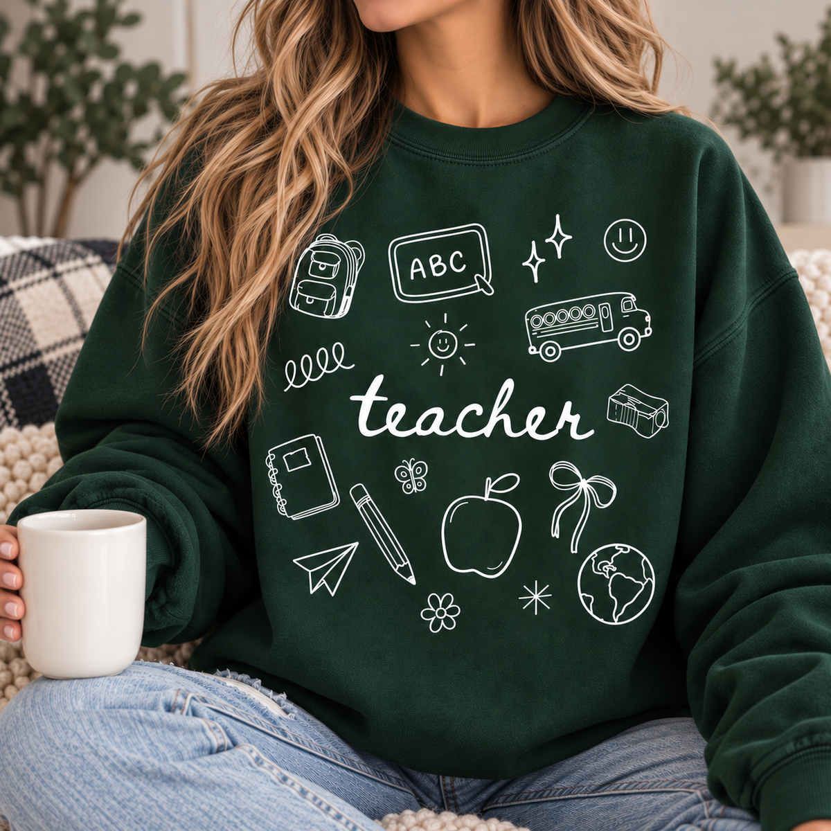 Teacher Doodle Crewneck || MADE TO ORDER ||