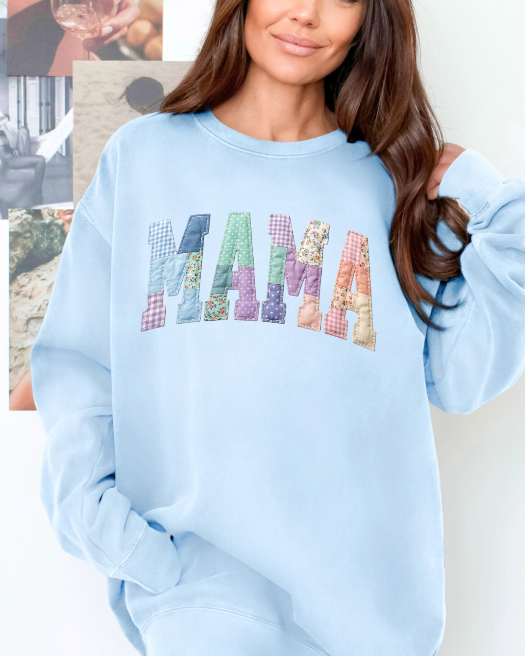 Faux Patch MAMA CC graphic crewneck || MADE TO ORDER ||